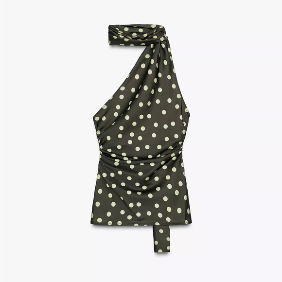 Zara Tops - Zara NWOT SATIN EFFECT HALTER SCARF TOP